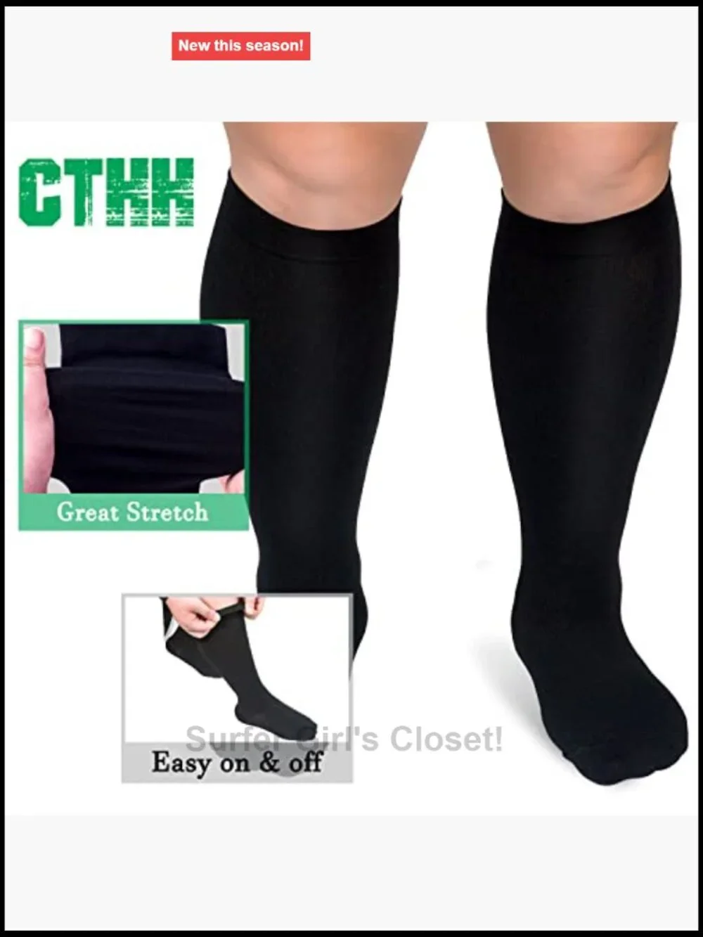 Compression Socks for Women Men Plus Size Wide Calf Knee High Stocking 3 Pairs